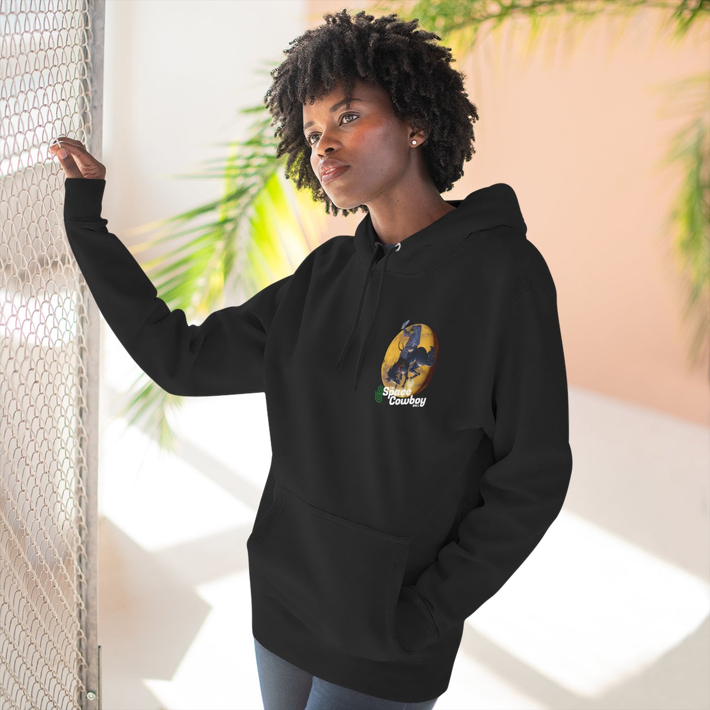 EarthLight Space Cowboy Ball Unisex Three-Panel Fleece Hoodie