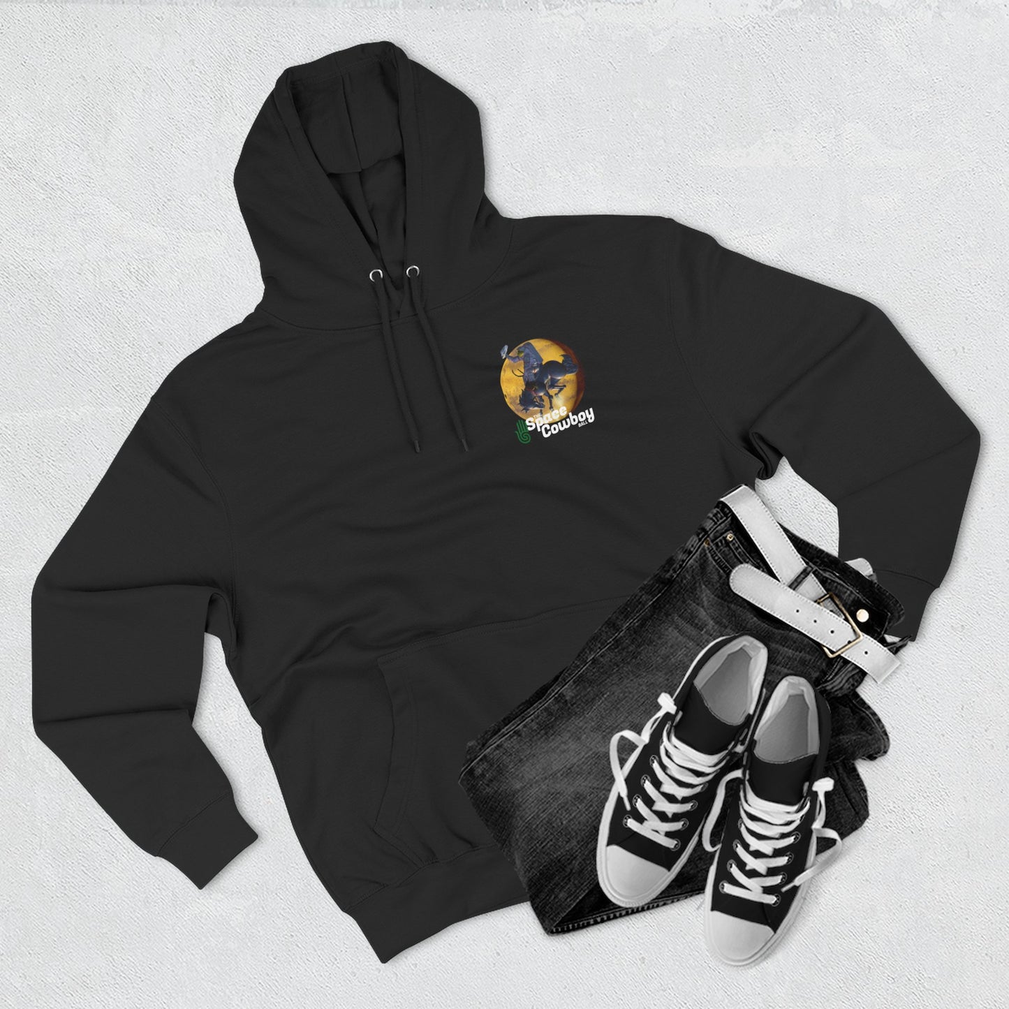 EarthLight Space Cowboy Ball Unisex Three-Panel Fleece Hoodie