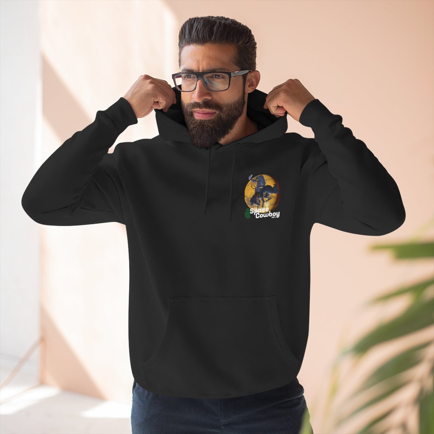 EarthLight Space Cowboy Ball Unisex Three-Panel Fleece Hoodie