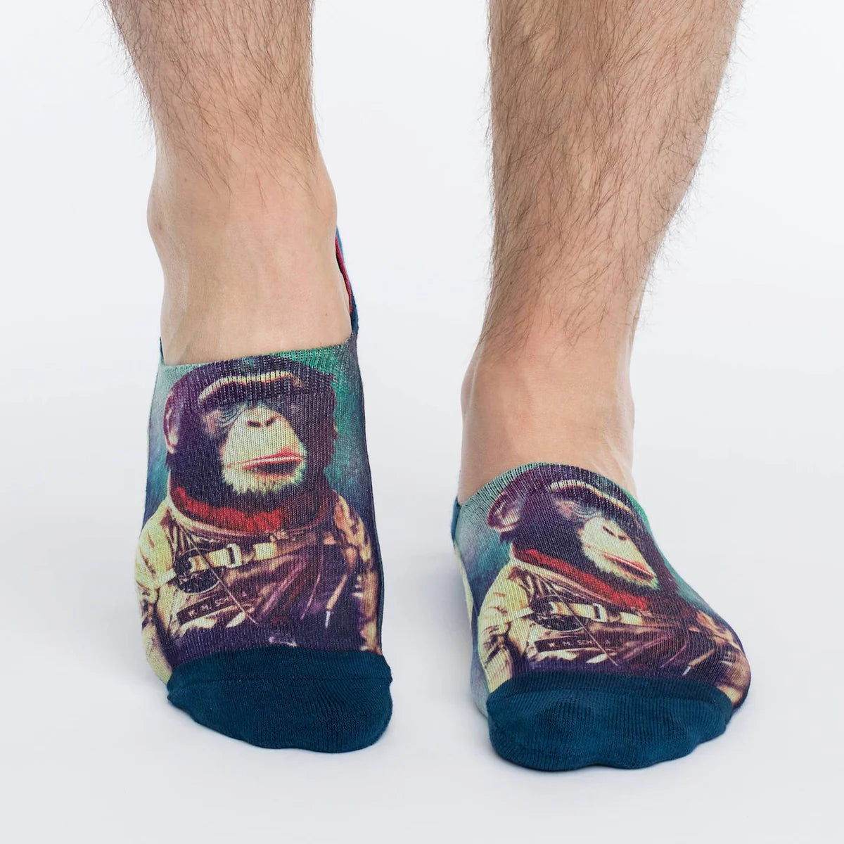 Space Monkey No Show Socks