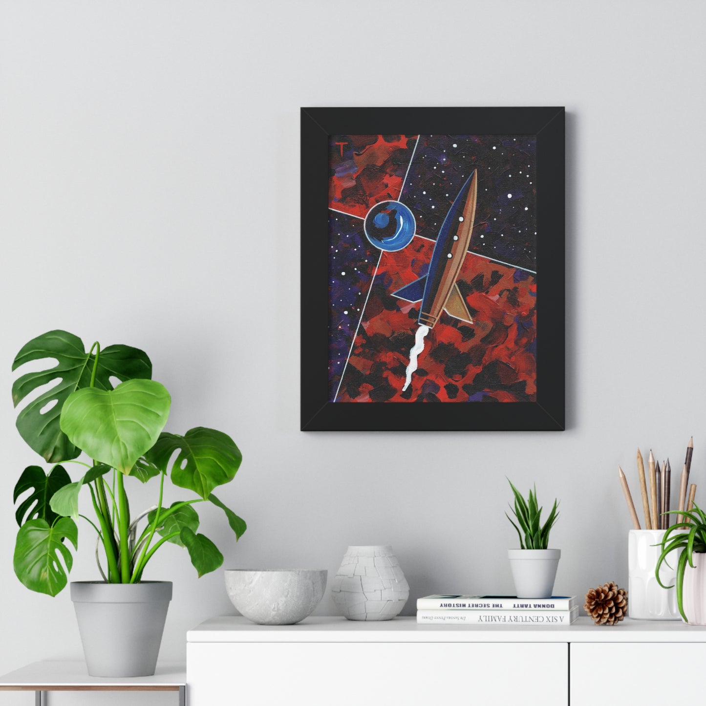 Peter Thorpe Rocket Framed Vertical Print