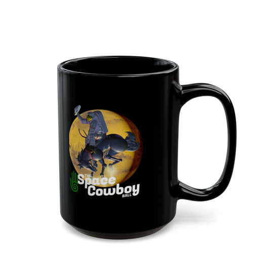 Space Cowboy Ball Big Black Mug (15oz - for use in a gravity field)