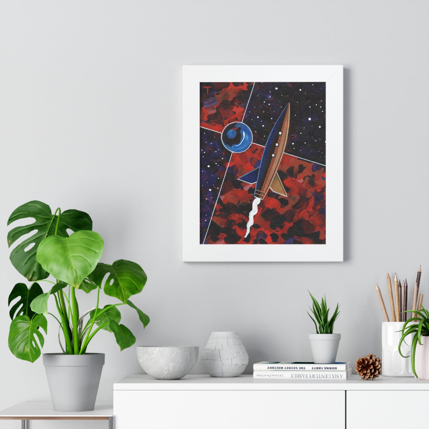 Peter Thorpe Rocket Framed Vertical Print