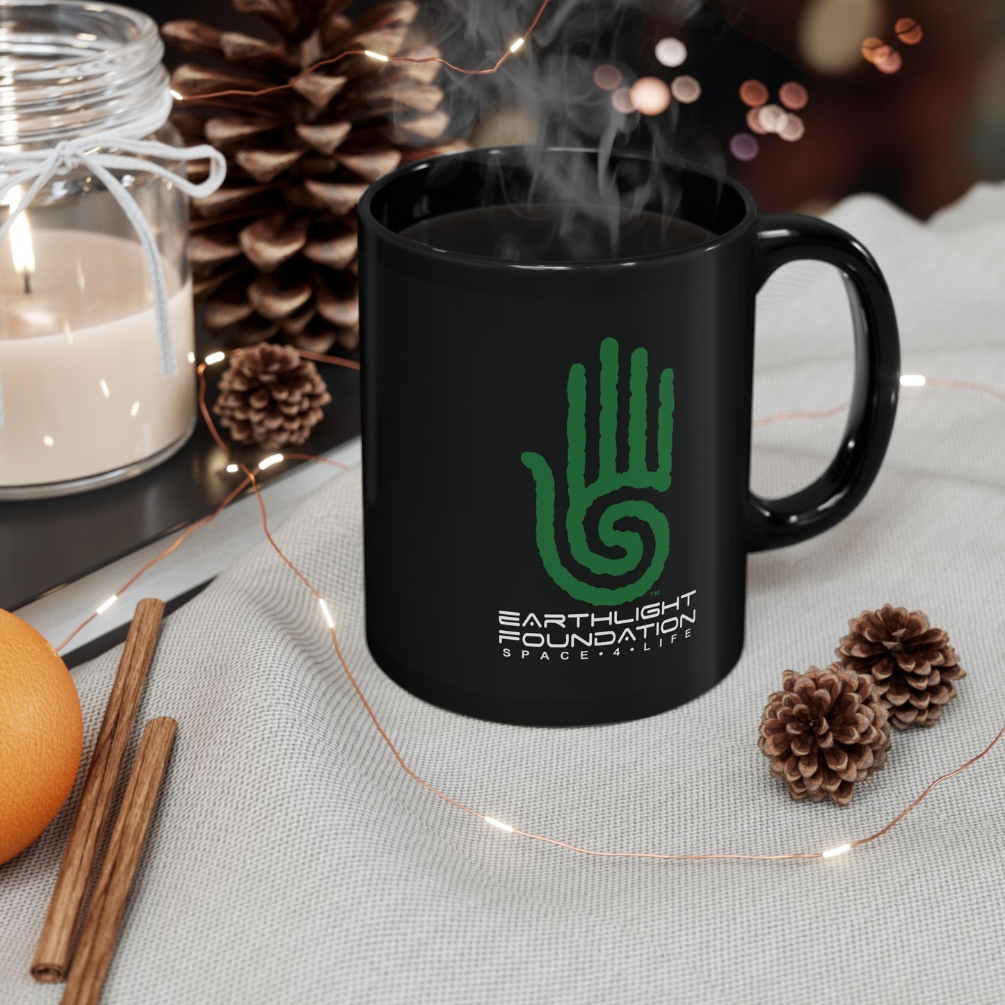 EarthLight Space for Life Black Mug (11oz - for use in a gravity field)